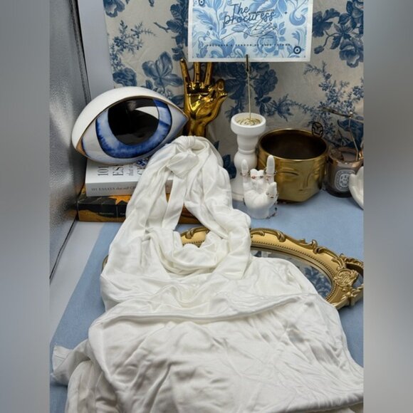 🆕 RAT & BOA 🧿 NWOT Winona White Slinky Cowl Neck Jersey Gown, Sz XS - Picture 10 of 16